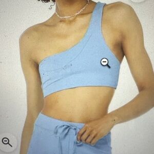Alo One-Shoulder Sky Blue Sports Bra size L